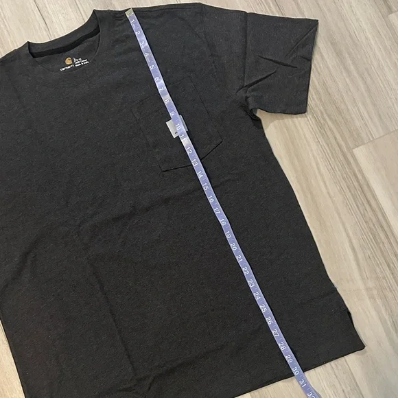 Men’s Carhartt Heathered Charcoal Cotton Pocketed Short Sleeve Tee - Picture 7 of 10